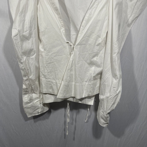 NWD $165 Jason Wu [ Medium ]‎ Long Puff Sleeve Wrap Blouse Top in White - Picture 5 of 14